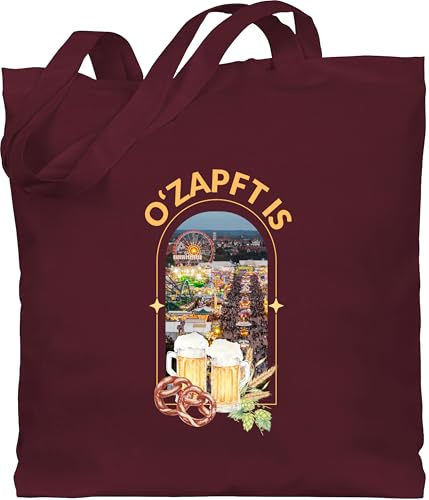Shirtracer - Baumwolltasche - Kompatibel mit Oktoberfest Tasche - O Zapft is München | Volksfest Motiv | Bier und Brezel | Volksfest-Fans | Party