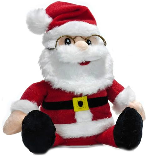COSE DA CASA Babbo Natale Rosso con Barba Bianca Occhiali ripete Tutto Musica Movimento h16 Animato Perfetto Regalo di Natale