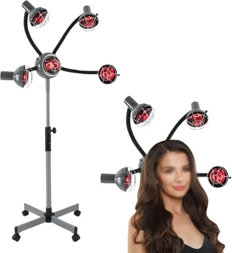LZDOYY Lampe chauffante Infrarouge pour Salon de Coiffure, processeur de Couleur de Cheveux Infrarouge avec Bras Flexibles, Lampes chauffantes pour Salon, sèche-Cheveux à Lampe Infrarouge,Silver