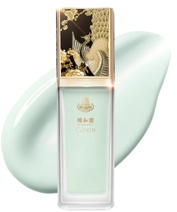 CATKIN Anti-Rötungen Creme Primer, Green, Anti-Aging, GleichmäßIger, Aufhellender, Feuchtigkeitsspendend, Porenverfeinernd, Schützend, Natürlich, Für Mischhaut & Empfindliche Haut, 32ml