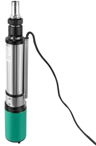 Bomba sumergible para pozos profundos, bomba de agua solar, riego para aldeas, casas, superficies agrícolas, plata, 8 x 50 cm, 24 V, 320 W, 4500 r/min