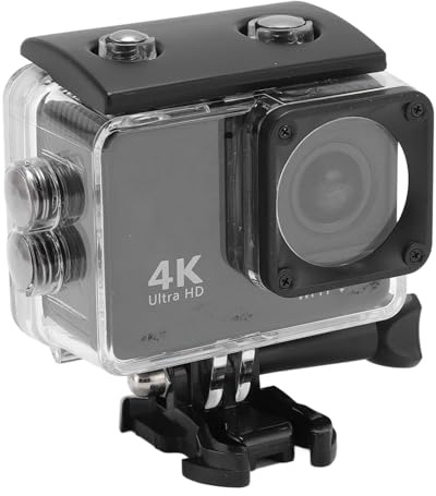 Action Camera 4K 60FPS 24MP Underwater Camera, 30M Water Resistant, 170 ° Ultra Wide Angle WiFi Camcorder with 128G Memory Card (Black)