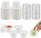 LPAMABA 50 Pcs Pot de Sauce en Plastique 100ml Gobelets Carton avec Couvercle Boîtes de Alimentaires Petit Pot Conservation Boîte Sauce Alimentaire Recipient Sauce Salade pour Noix Confiture, Blanc
