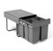 IDMarket - Cubo de basura empotrado con 3 compartimentos extraíbles 1 x 15 L y 2 x 8 L