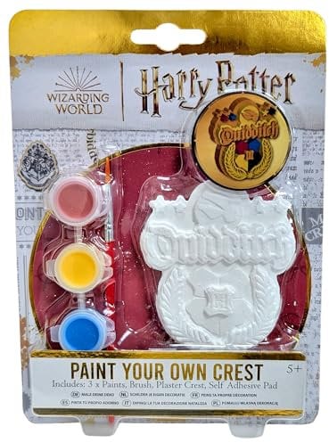 Harry Potter Paint Your Own Quidditch Crest Kit – Loisirs créatifs pour enfants – Comprend des peintures et un pinceau – Activité de peinture créative amusante pour les fans du monde des sorciers – À