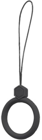 Dragonne pour téléphone – Sangle de support de téléphone | Anneau en silicone anti-chute pour un maintien sûr et des clés, Noir , Refer to description