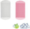 Mini Ice Cube Trays,2 Pcs Silicone Mini Ice Cube Tray,160 Grids Silicone Ice Cube Moulds, Used for Food- Grade Ice Cube Mold for Freezer Baby Food,Whiskey,Cocktails, Milk and Juice (Pink, White)