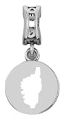 TALISMAN JEWELLERY Charm-Anhänger aus 925er-Sterlingsilber für Schlangenketten-Armbänder, Korsika-Insel, Korsika, 11 mm x 22 mm