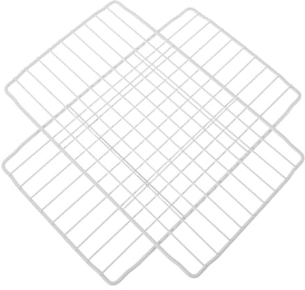 DOITOOL 2 Stück Gefrierfach Regalteiler aus Eisen in Weiß mit Luftzirkulations Design Vielseitiger Kühlschrankregale Organizer für Gewerbliche und Private Nutzung
