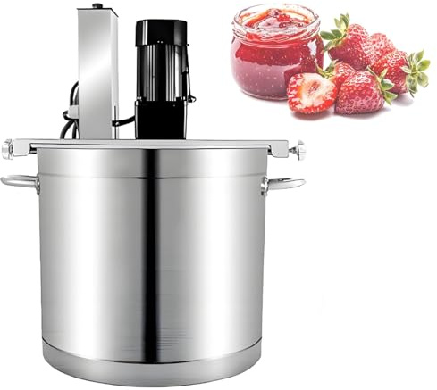 Automatic Food Mixer Pot Stirrer Mixing Machine, Electric Jam Sauce Blender, Hot Pot Soup Stirrer Frying Machine with Adjustable Speed, 4 Blades, for Chili Sauce Beverage Porridge