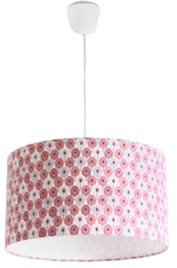 Générique Lustre suspension plafonnier abat-jour mini Plumes rose et gris Luminaire diamètre personnalisé idée cadeau noël anniversaire (Ø 40 cm)