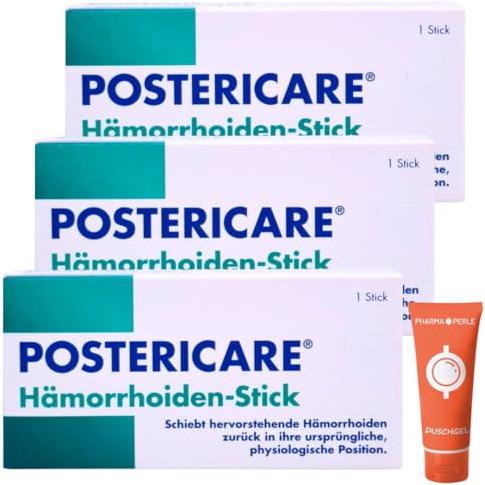 POSTERICARE Hämorrhoiden-Stick I Einfaches & diskretes Hilfsmittel zur Repositionierung äußerer Hämorrhoiden I Hautfreundliches Silikon & ergonomische Form I Spar-Set plus Pharma Perle give-away (3x)