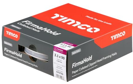 Firmahold Gun Nails Without Gas Framing fit Paslode IM350 + 50mm 63mm 75mm 90mm (Galvanised, 3.1x90-2200pcs)