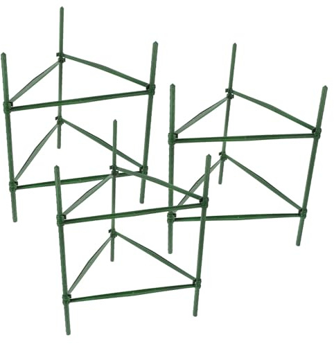 jojofuny Pflanzenstützrahmen Stabiler Pflanzenkäfig aus Stahl und Kunststoff 3 Stück Grün Gartenspalier ohne Werkzeug für Kletterpflanzen und Rosen für Garten und Balkon