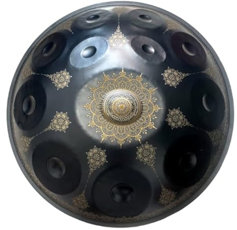 Handpan Drum - 12 Noten 22 Zoll Mandala Tank Steel Percussion Instrument für Klangheilung und Meditation