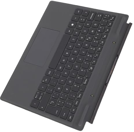 Solinder Clavier de Voyage pour Ordinateur Portable K19M en Cuir ABS de qualité Supérieure, Détachable avec Stylet Tactile, Rétroéclairage, pavé Tactile, Latitude 7320, 7310