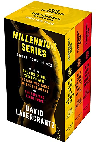 Millennium series 3 Books Collection Box Set by David Lagercrantz (Books 4 - 6) (The Girl in the Spider's Web, The Girl Who Takes an Eye for an Eye & The Girl Who Lived Twice)