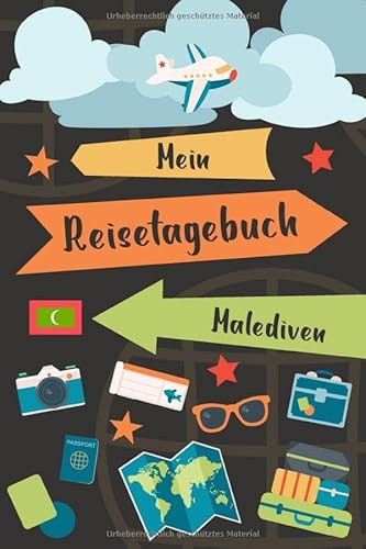 Reisetagebuch Malediven: Punktraster Reise-Tagebuch mit Packliste, Weltkarte • Reise Journal für Backpacker und Weltenbummler • 120 Seiten auf 6x9 ... cm x 22,86 cm) • Erinnerungsbuch für Reisende