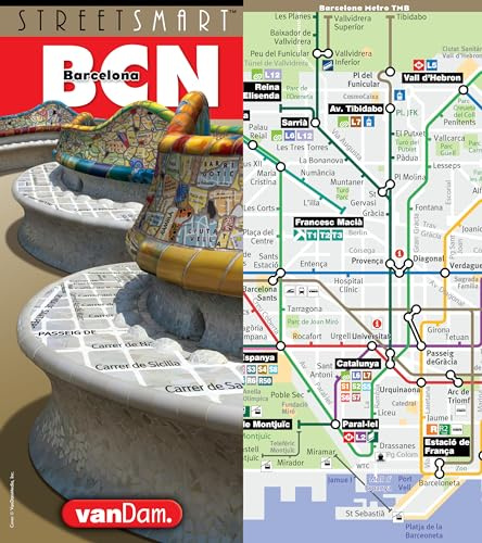 StreetSmart® Barcelona Map by VanDam Laminated pocket size Center City Map to Barcelona, Spain with all attractions, sights, museums, art & architecture tours, monuments, hotels, beaches plus TMB Transit Map & walking tours, 2026 Edition