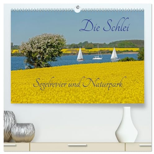 Die Schlei - Segelrevier und Naturpark (hochwertiger Premium Wandkalender 2026 DIN A2 quer), Kunstdruck in Hochglanz: Die Schlei, ein Ostseefjord umgeben von Rapsfeldern. (CALVENDO Orte)