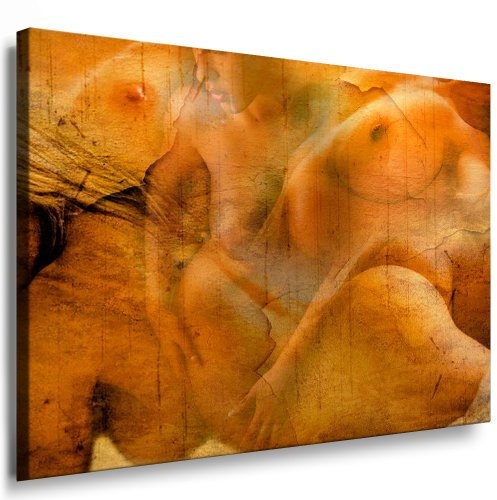 Bild auf LEINWAND AKT EROTIK GIRL abstrakt verschiedene Größen wählbar!!! gerahmt fertig auf HOLZRAHMEN Kunstdruck Wandbild auf Rahmen günstiger als Ölbild Gemälde/Poster/Plakat/kein Poster oder Plakat (60x40cm sephia)