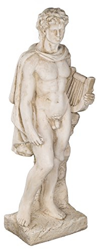 Wetterfeste Riesige schwere (11kg) Statue 85 cm hoch SYL-A 14013- Apollo , Krieger, Gartenfigur, Dekofigur, Statue, Mythologie, Figur, Dekorationsfigur für Innen und Außen Skulptur in ANTIKBEIGE