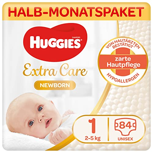Huggies Extra Care Pañales Recién Nacido Talla 1 (2-5 kg) - 84 pañales