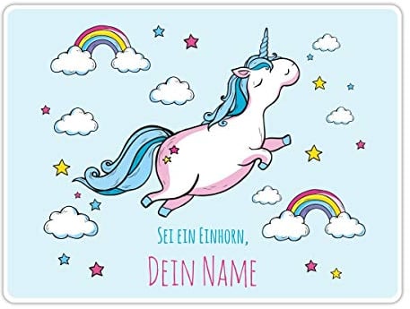 PhotoFancy® - Tischset mit Namen personalisiert - Personalisierbares Tischset Bedrucken (Einhorn)