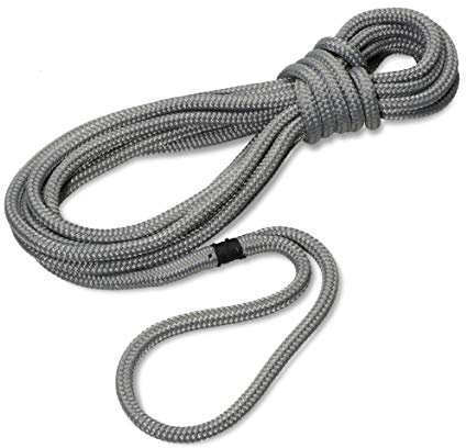 Seilflechter - Festmacher 12mm Ø, 12m Länge, 40 cm Auge gespleißt & getakelt, Taifun Festmacherleine fürs Boot in Silbergrau, 2500 daN