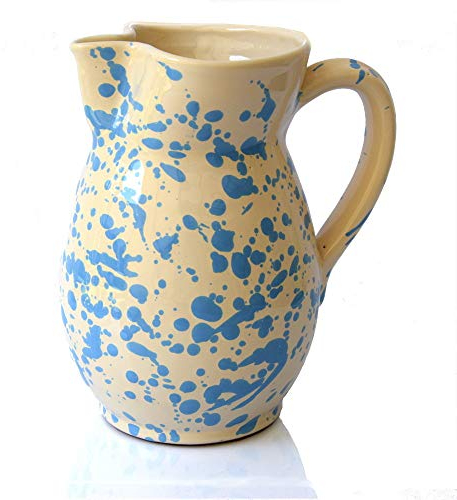 Colì, Pichet Ursulo 20 cm Série Bleu Chiné, Pichet à Eau, Pichet à Vin, Pichet et Pichets de Table, Pichet en Terre Cuite