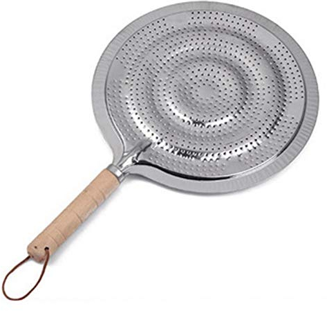 21CM Heat Diffuser With Wood Handle,Reducer Flame Guard Simmer Plate Iron Cooker Pan Gas Electric Slow Cook Ring Metal Household Supply Insulation Pad Coffee Pad For Kitchen