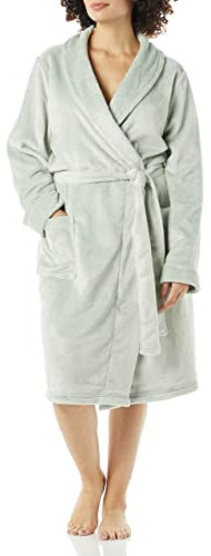 Amazon Essentials Vestaglia in Pile Ai Media Lunghezza (Taglie Forti Disponibili) Donna, Verde Giada, XS