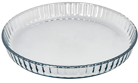 Molde Rizado Horno Cristal Borosilicato Ø 28 cm. Ideal Postres, Cocina, Resposteria, Tartas, Quiche, Libre BPA