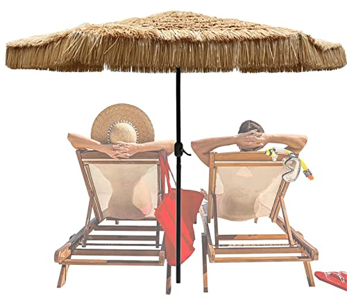 Großer Sonnenschirm Im Freien, 270cm Achteck Hawaiianischer Stroh Strandschirm Im Freien, für Den Strandpool Auf Der Außenterrasse Verwendet