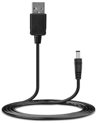 Cable de alimentación USB a CC USB 2.0 A tipo macho a 5.5 x 2.1 mm DC 5 V enchufe barril conector cable de carga 100 cm