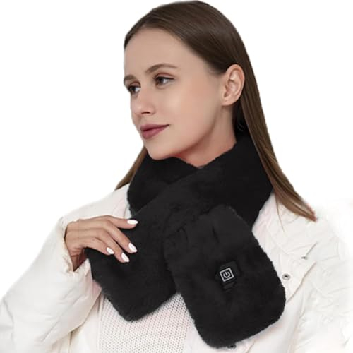 YJZQ Women's Heated Scarf, USB Rechargeable, Far Infrared Heating, Black, One Size