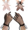 Amacoam 2 Paar Spitzenhandschuhe Damen Spitze Handschuhe Kurz Hochzeit Handschuhe Brauthandschuh mit Schleife Netzhandschuhe Fasching Party Kostüm Accessoires Hochzeitsfeiern Braut Spitzen Handschuh