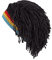 Herren Strickmütze mit Haar Jungen Lustige Handgemachte Strickmütze Wintermütze Beanie Rasta Mütze mit Dreadlocks, B-schwarz, Einheitsgre