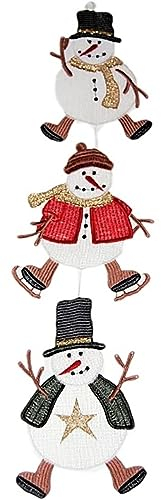 Plauener Spitze Fensterbild Weihnachten Schneemann Mobile Winter 55 cm Fensterdekoration Weihnachtsdekoration incl. Saugnapf