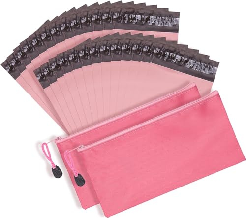 Sanitary Napkin Disposal Bag, Women Personal Disposal Bag, Self Sealing Privacy Protection Sanitary Tampons Bag, Disposal Sanitary Napkin Menstrual Liners Bag, 200 Pcs with Zipper Bag 2 Pack (Pink)