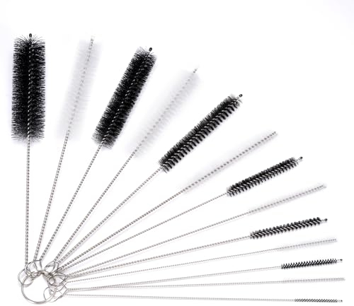 Juego de 13 cepillos de limpieza, pajita, cepillos de limpieza, cepillo de manguera de leche, cepillo de manguera de nailon, juego para tubos de ensayo, limpieza de tetera, boquilla, pajitas, cepillos