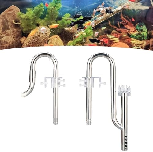 TOOSOAR Skimmer de Acuario,Aquarium Skimmer Filtro de Acuario Inflow Tubo de Salida Kit de Tubo,para Tanques de Plantas de Acuario (16 mm)