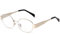 Laurinny Retro Oval Blaulichtfilter Brille Damen Herren Blue Light Blocking Glasses Metallrahmen Gaming Brille(Gold/Klar)