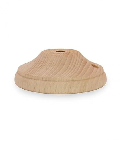 Rosace Retro Vintage en Bois à Peindre pour Plafond : 1 Passage de câble, élégance Naturelle
