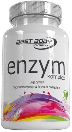 Best Body Nutrition Complejo enzimático – 90 cápsulas – enzimas digestivas – vegano – Incluye alfa amilasa, lipasa, proteasa y lactasa