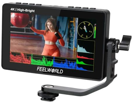 FEELWORLD F5PROX Kamera Field Monitor 5.5 Zoll 1600Nit Touchscreen 3D LUT 1920x1080 IPS 4K HDMI DSLR Camera Monitor mit Batterie