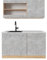 Vicco Single küche R-Line, Küchenzeile Single, Beton/Goldkraft Eiche, 140 cm, AP Marmor