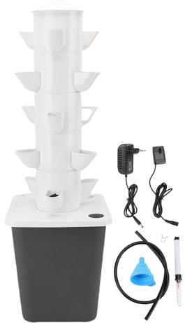 Torre Verticale, 15 Buche 10 Litri di Salvataggio 'acqua, Coltivare Verdure Verdi a Casa, per Studenti, Bambini, Coltivatori di Piante, per Balconi (Spina europea)