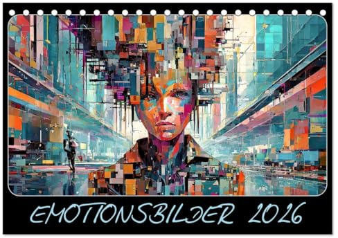 Emotionsbilder (Tischkalender 2026 DIN A5 quer), CALVENDO Monatskalender: Gefühle, in Glitch-Art ausgedrückt (CALVENDO Menschen)