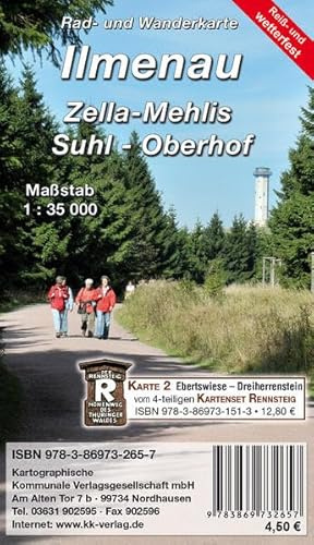 Ilmenau - Zella-Mehlis - Suhl - Oberhof: Rad- und Wanderkarte (wetterfest)